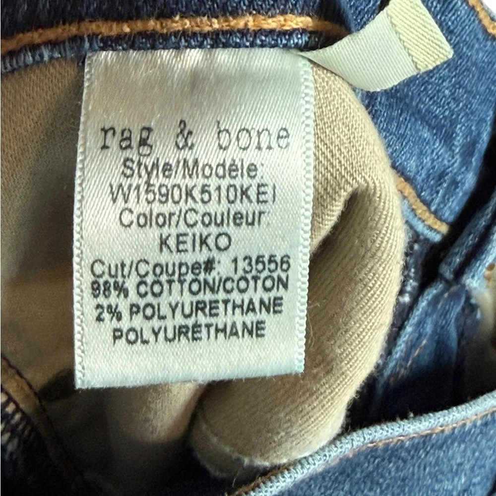 Rag & Bone Dre Slim Boyfriend Raw Hem Jeans in Keiko Sz 27